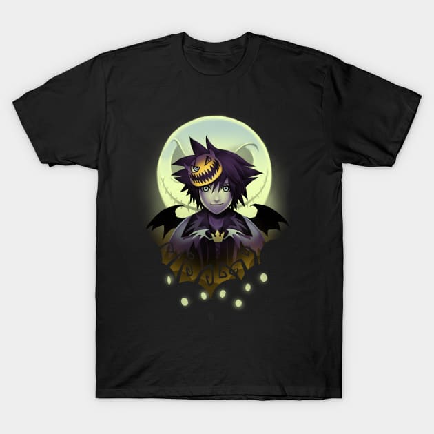 Dark Kingdom Hearts Sora - Halloween Moon Costume - Spooky Video Game T-Shirt by BlancaVidal